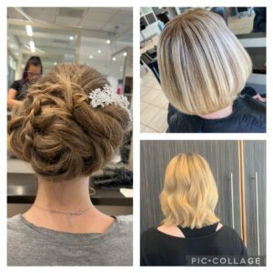 Collage of hair cuts by students